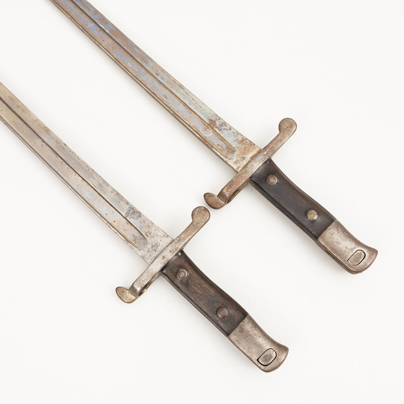 Two Portuguese sabre bayonets, 19th century.
