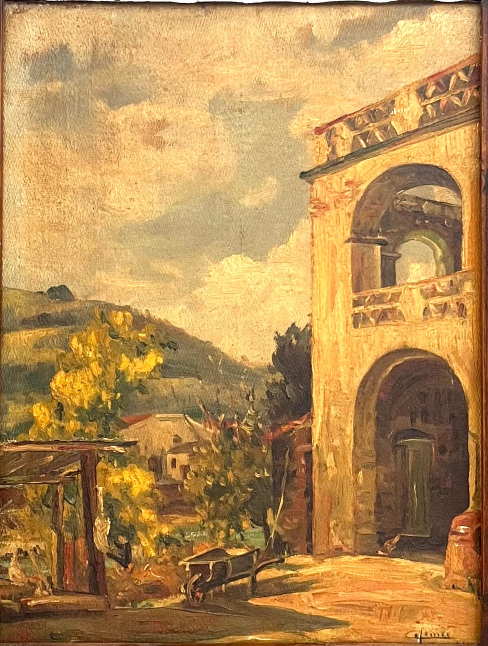 COLOMER. Garden view. Oil on canvas.