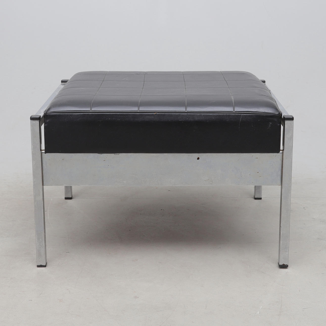 An artificial leather seating stool, metal, 1960/70's.