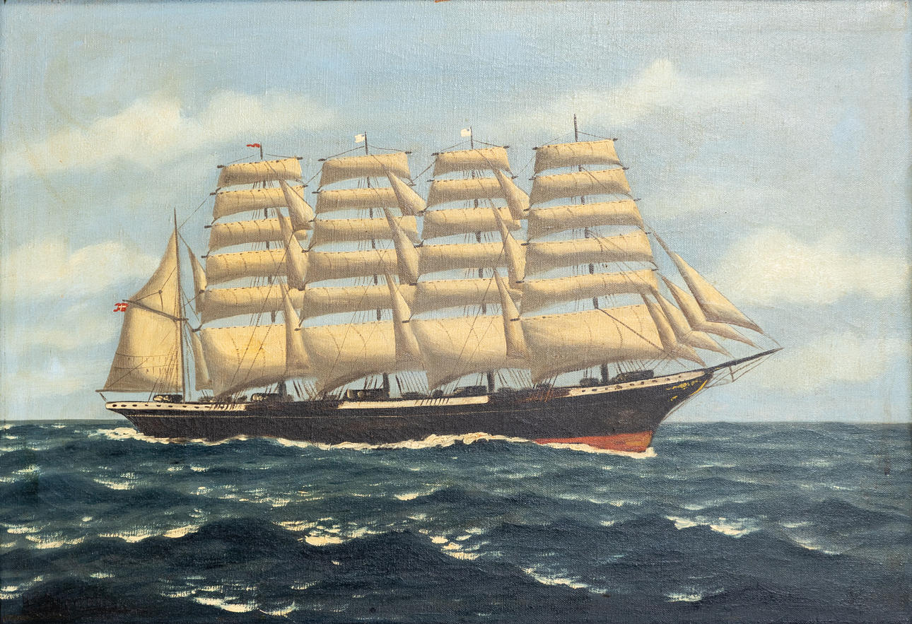 HANS PETER ENGMANN (1879-1938). Schiffsportrait der København.