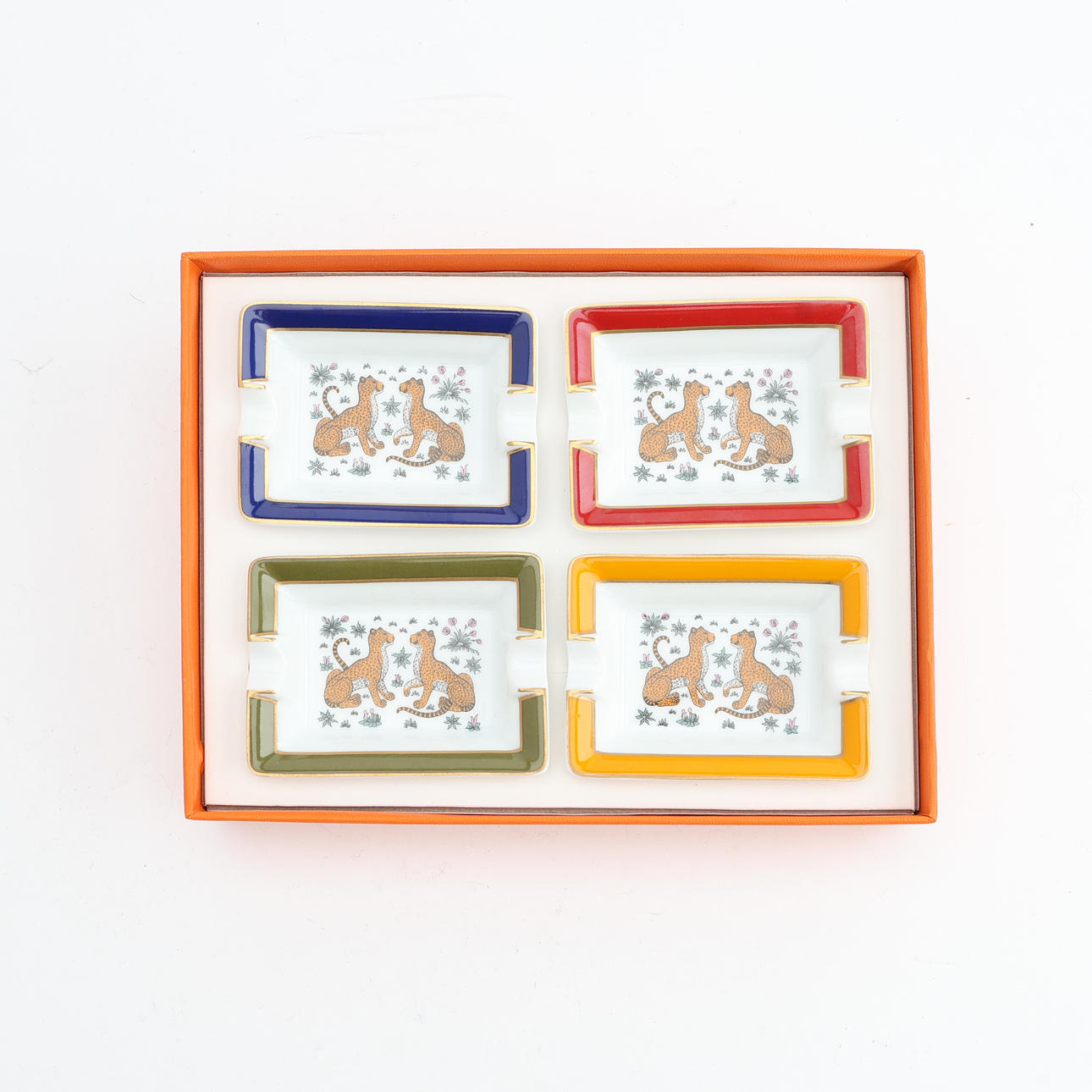 HERMÈS, ”Les Léopards”, tuhkakupit 4 st.