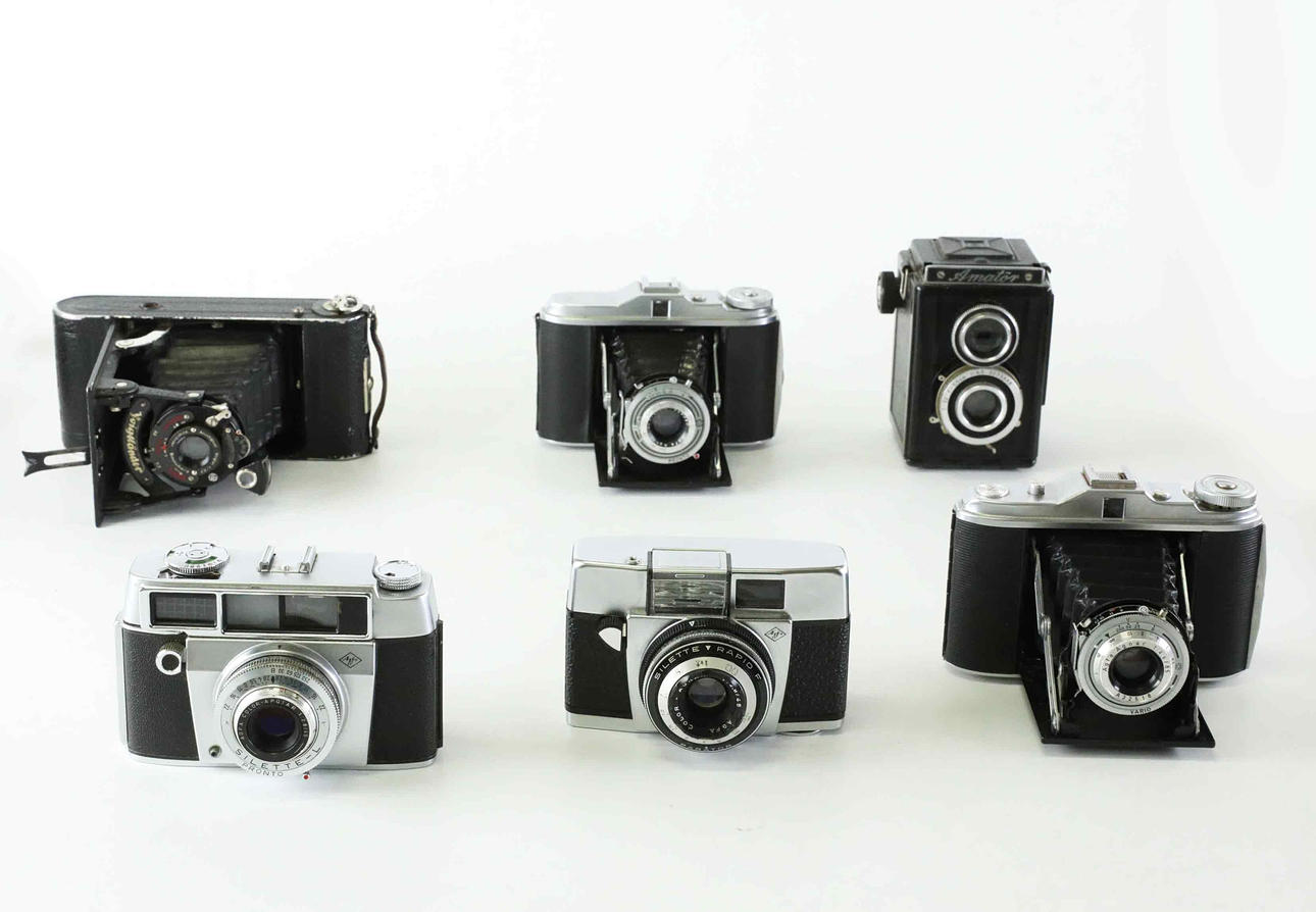 CAMS, 6 stk, Agfa, Voigtländer, Amatør.