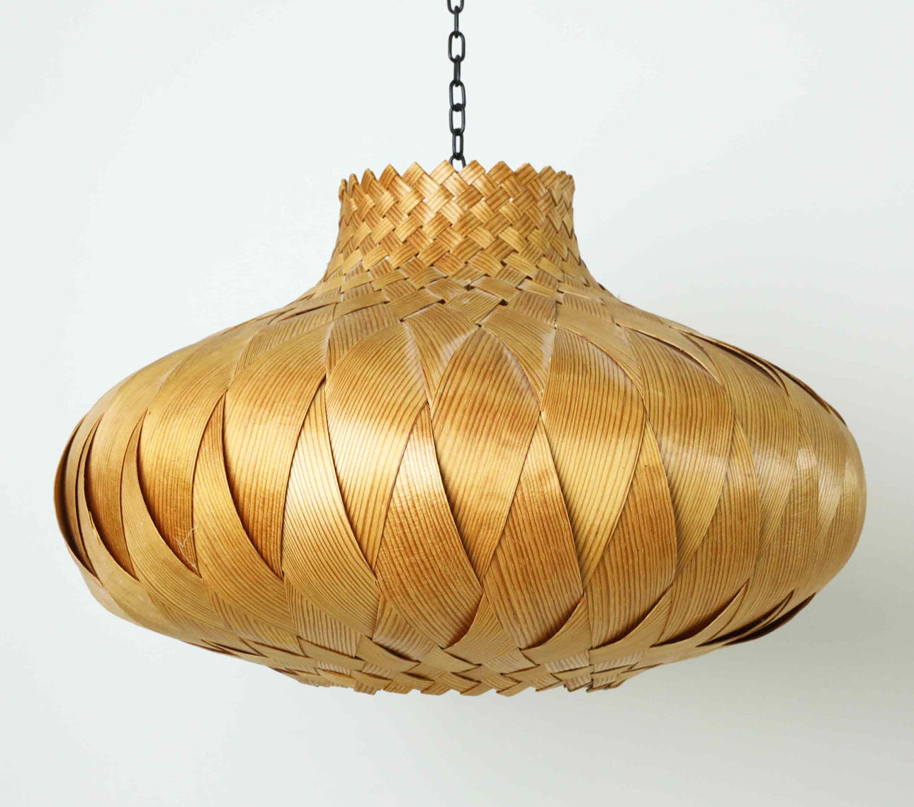 Lampenschirm, geflochtene Späne, 1960/70er.