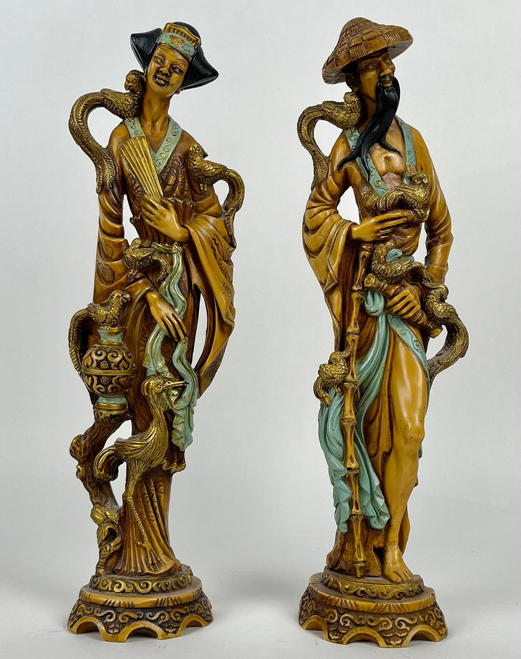 TWO ART SCULPTURES, oriental.