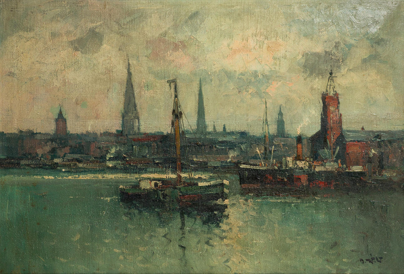 OTTO WILD (1898-1971). Hamburger Hafen.