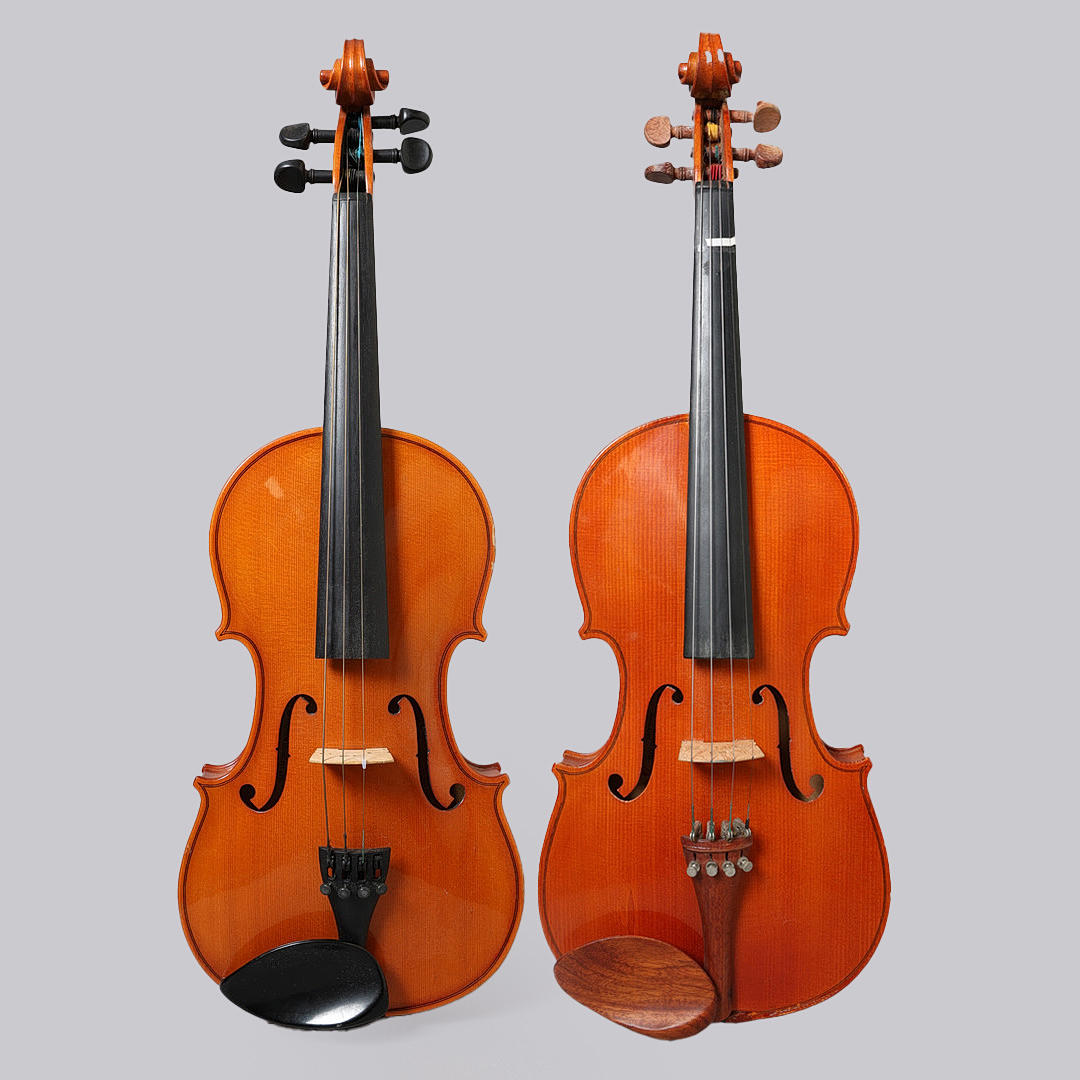 TWO CASED 4/4 VIOLIN OUTFITS (2).