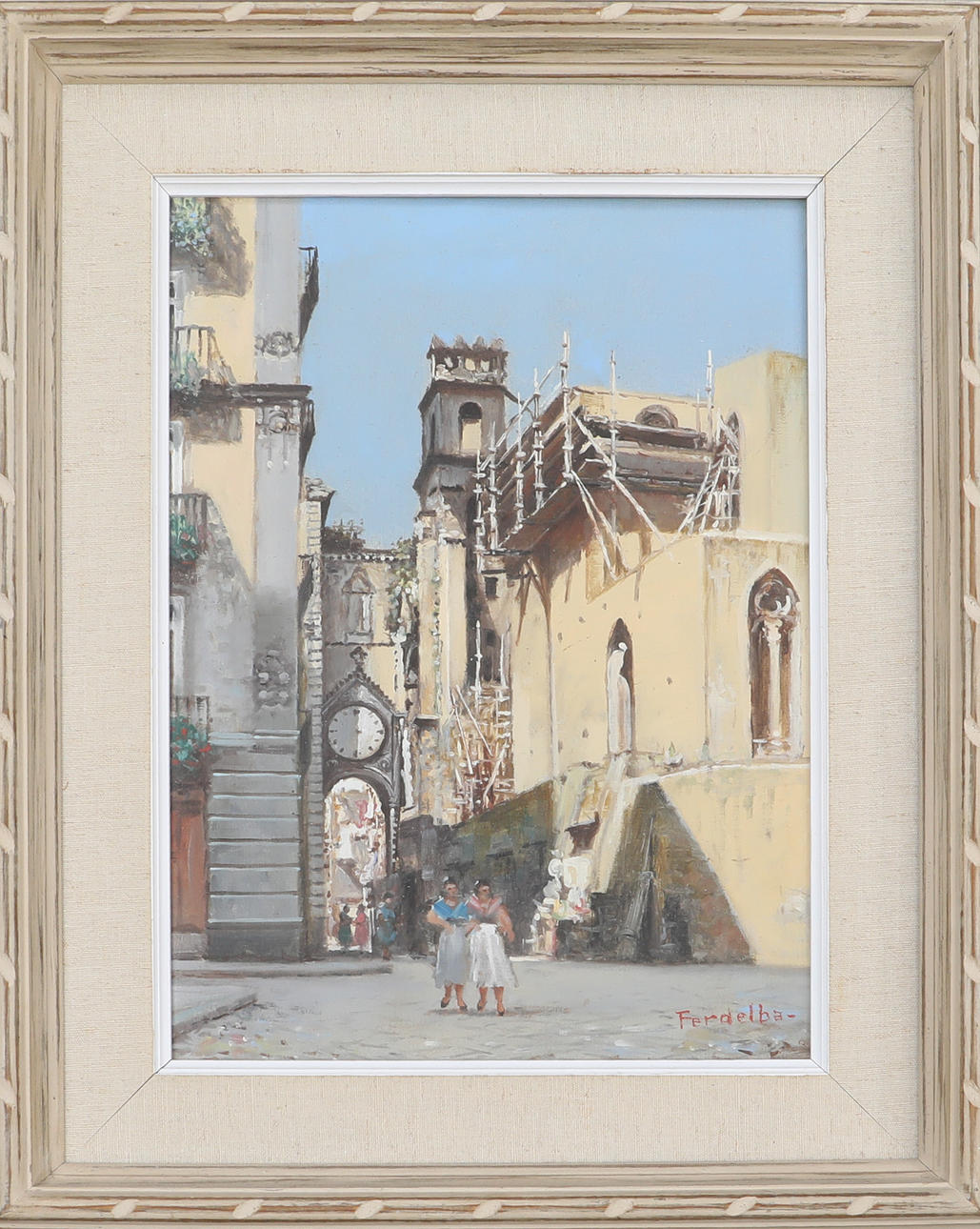 OIDENTIFIERAD KONSTNÄR. Öl auf Leinwand, signiert Ferdelba.