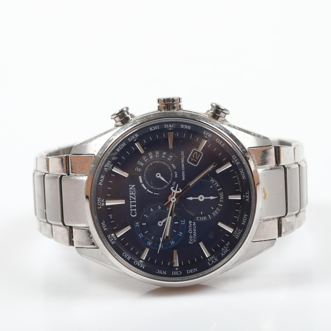 WRISTWATCH, Citizen Eco-Drive, chronograph, titanium.