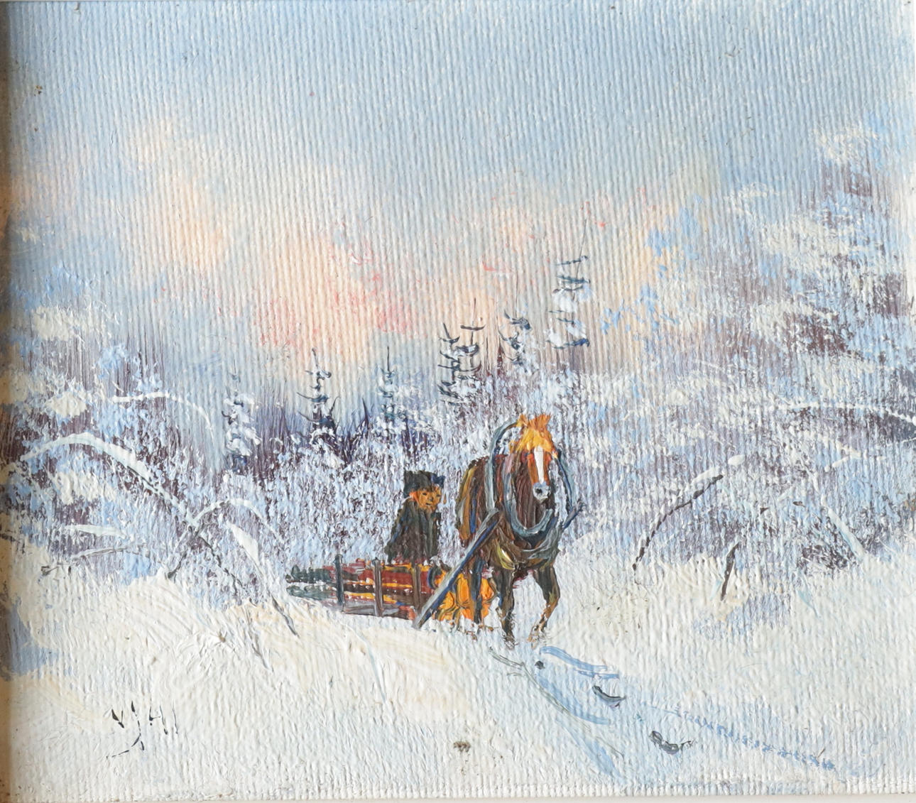 VÄINÖ OSKAR JUNTURA. Oil on canvas, winter landscape, signed and dated -41.