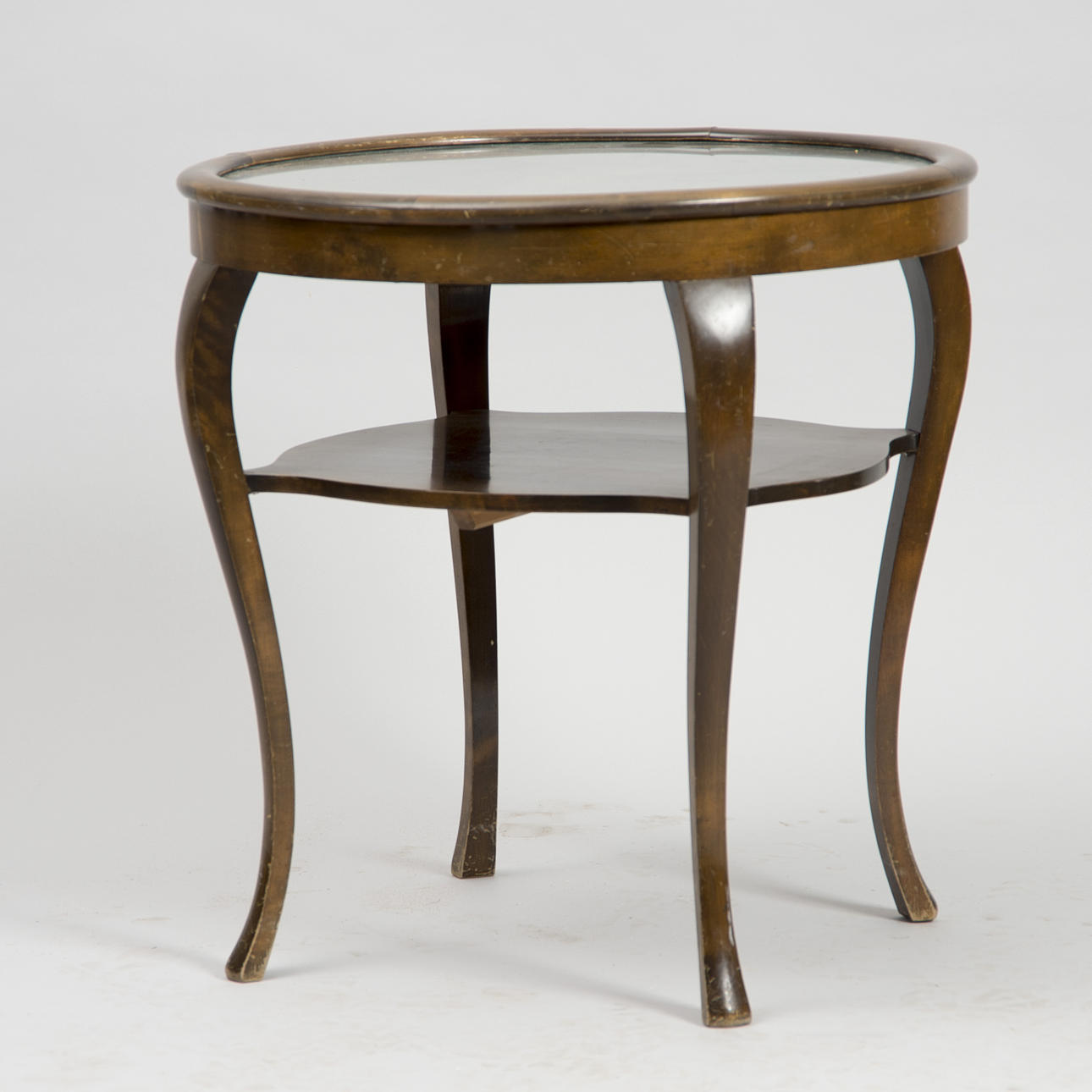 RÖKBORD, björk med intarsia och glasskiva, 1930-tal.