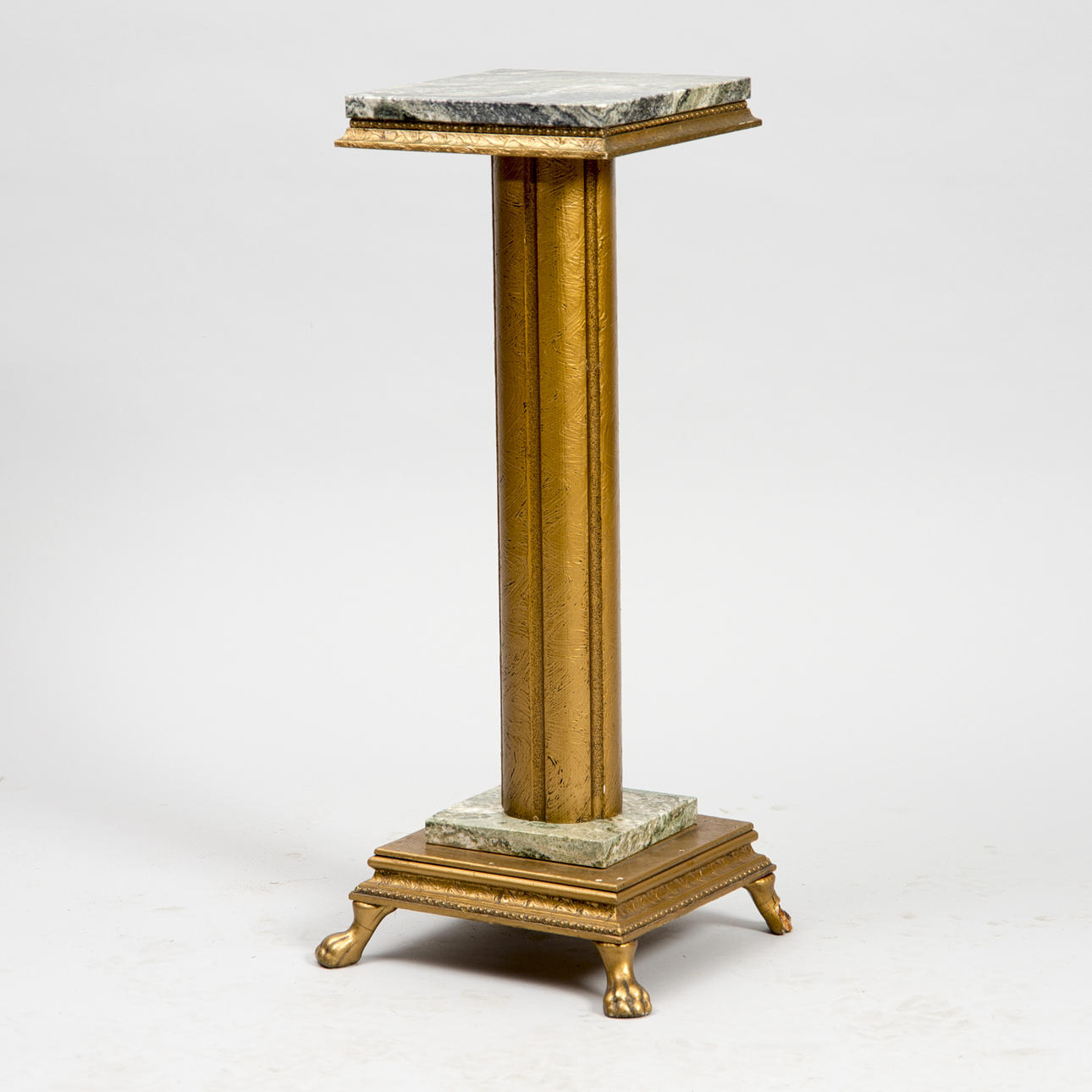 PIEDESTAL. förgylld/marmorskivor.