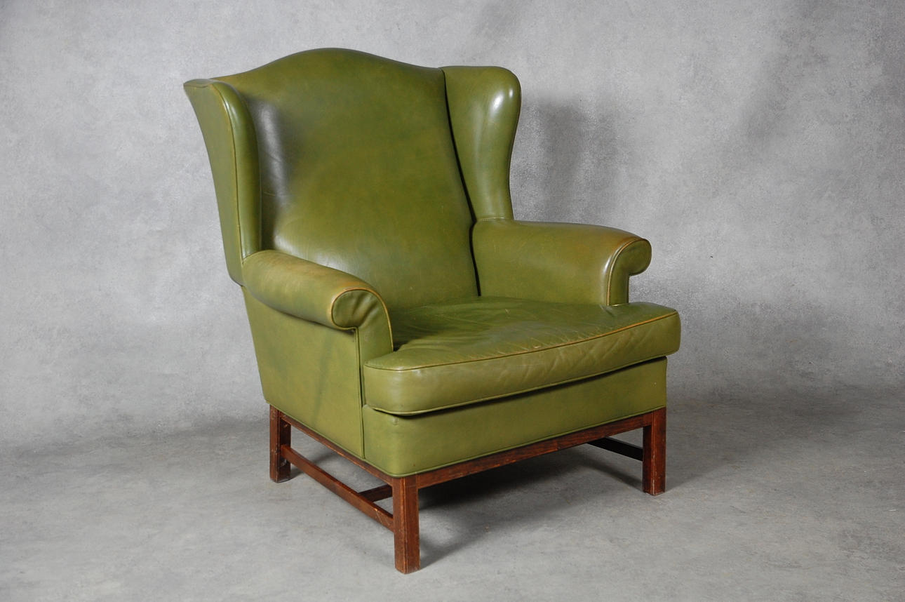 ÖRONLAPPSFÅTÖLJ, skinn, DUX.