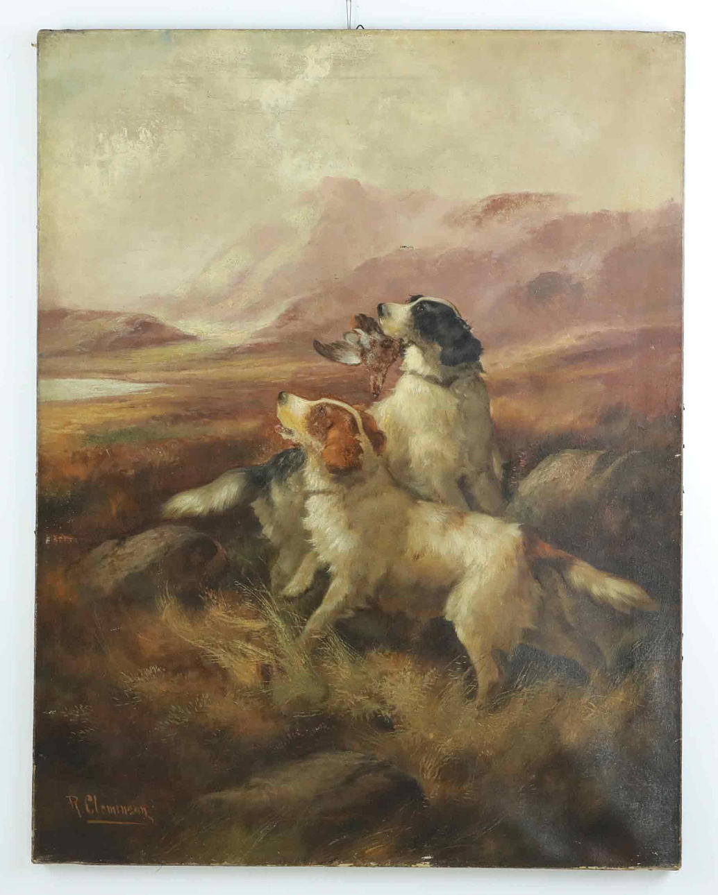 ROBERT CLEMINSON. Öl auf Leinwand, Jagdhunde, signiert.