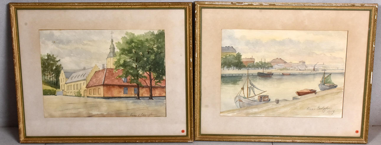 OIDENTIFIERAD KONSTNÄR. Watercolors, 2 pcs.