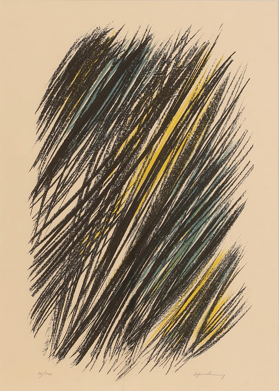 HANS HARTUNG. Frame dimensions approx. 83 x 65 cm.