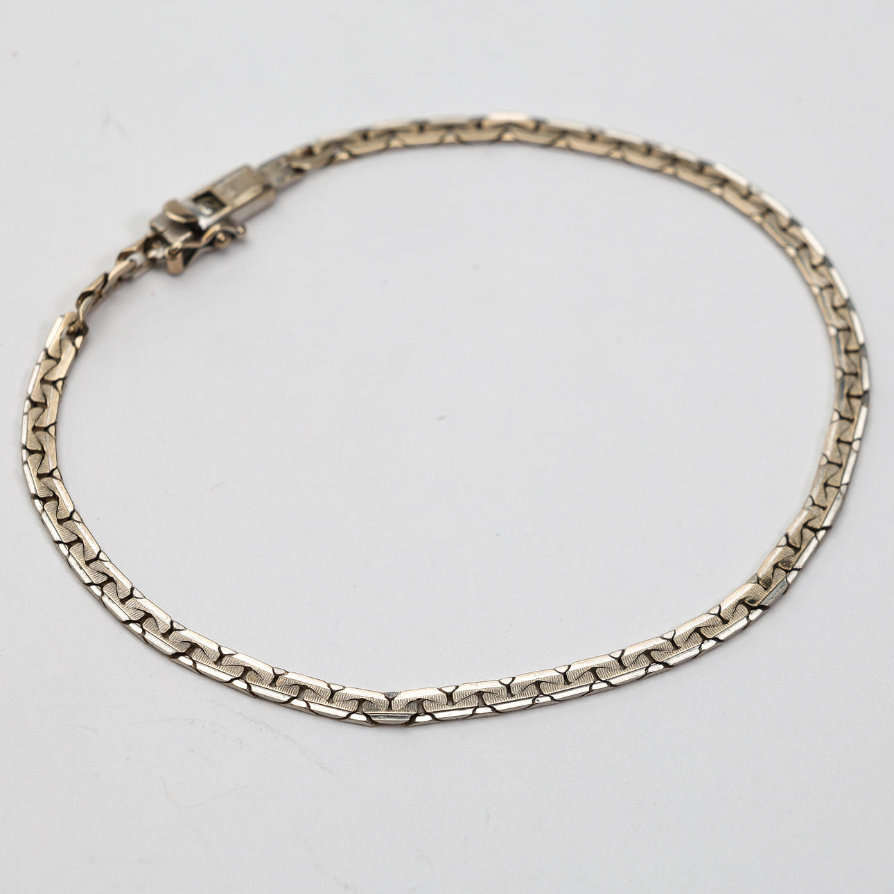 ARMBÅND, 18K hvidguld, S-link, importstempel.