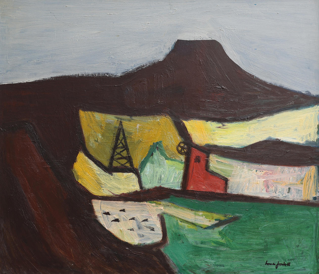 IVAN JORDELL. OIL ON PANEL, QUARRY, SIGNED.