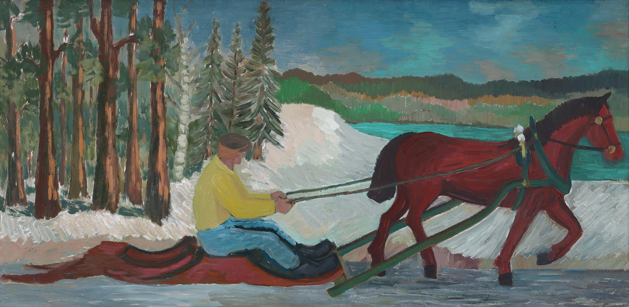 ATTRIBUTED TO HARRY EKELUND. Horseshoe, oil on panel unsigned.