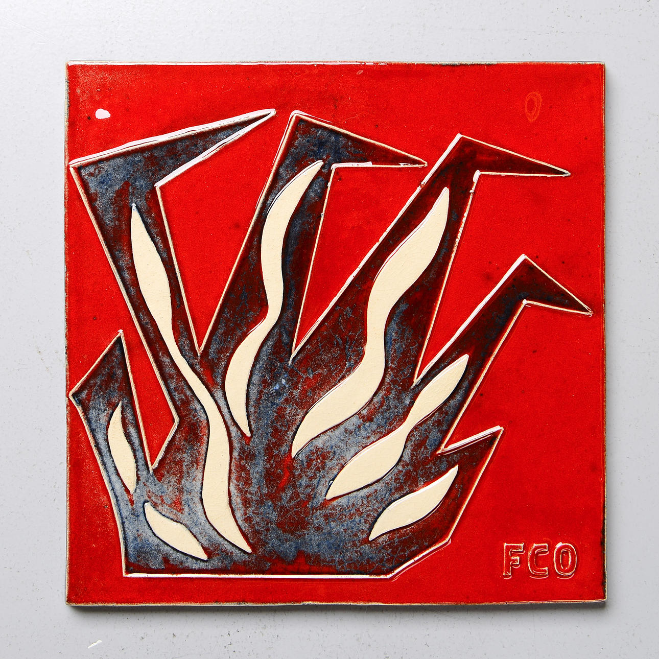 LISA LARSON. Wall plaque, “FCO”, Gustavsberg.