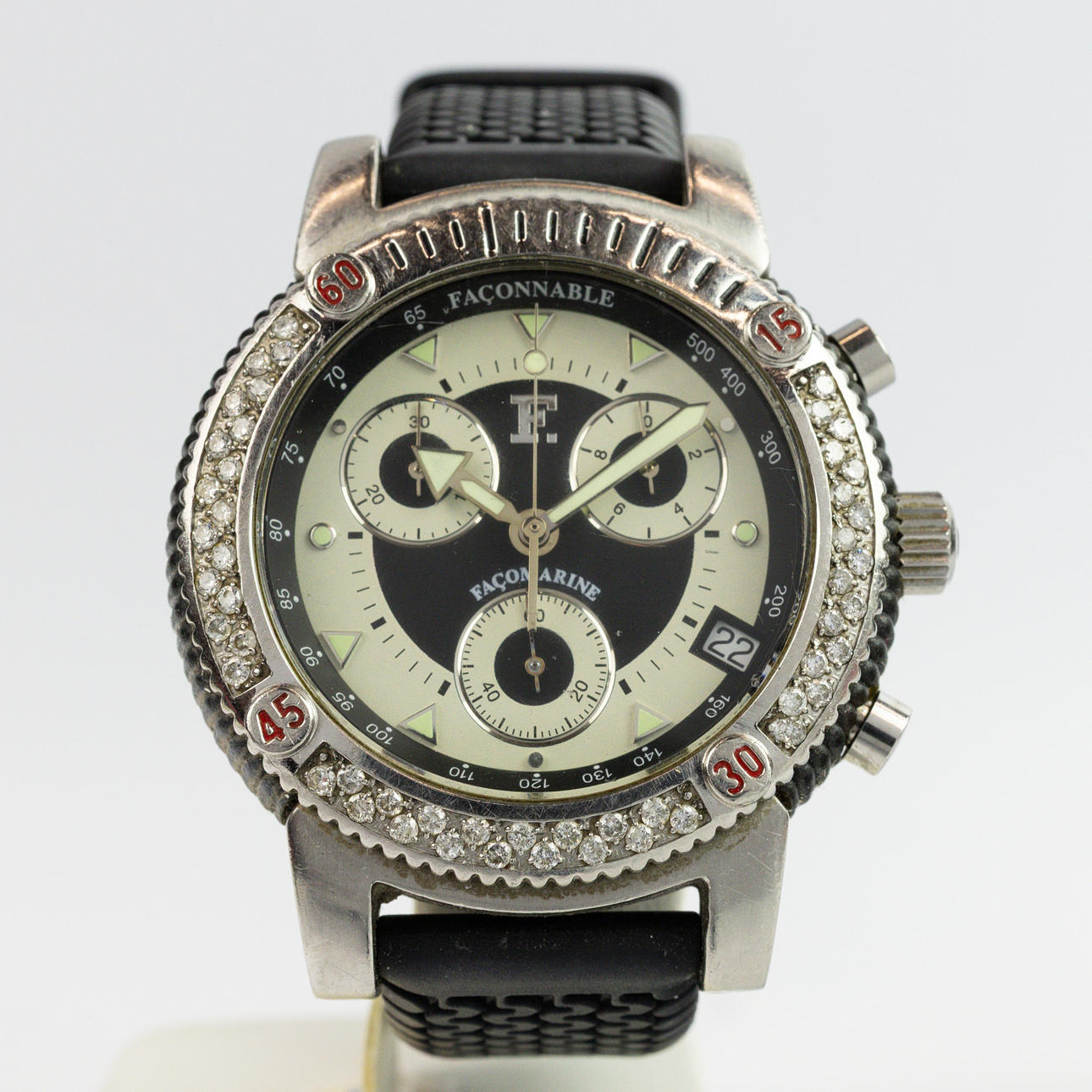 Facomarine Watch Diamond Chronograph 40mm Façonnable Facomarine Diamond Watch - FAC20026 | The RealReal main image 4