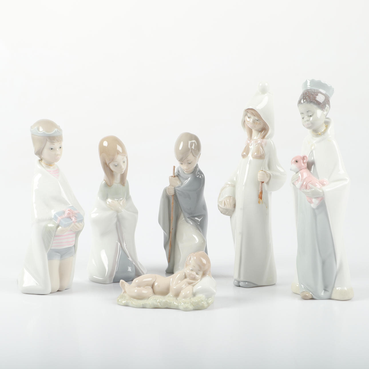 FIGURINES, 6 pieces, porcelain, Lladro, Spain.