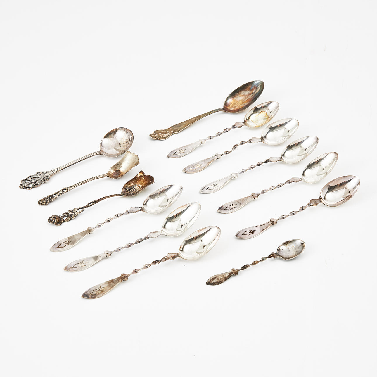 TESKEDAR, mm., 13 st., silver, främst GAB, 1956.