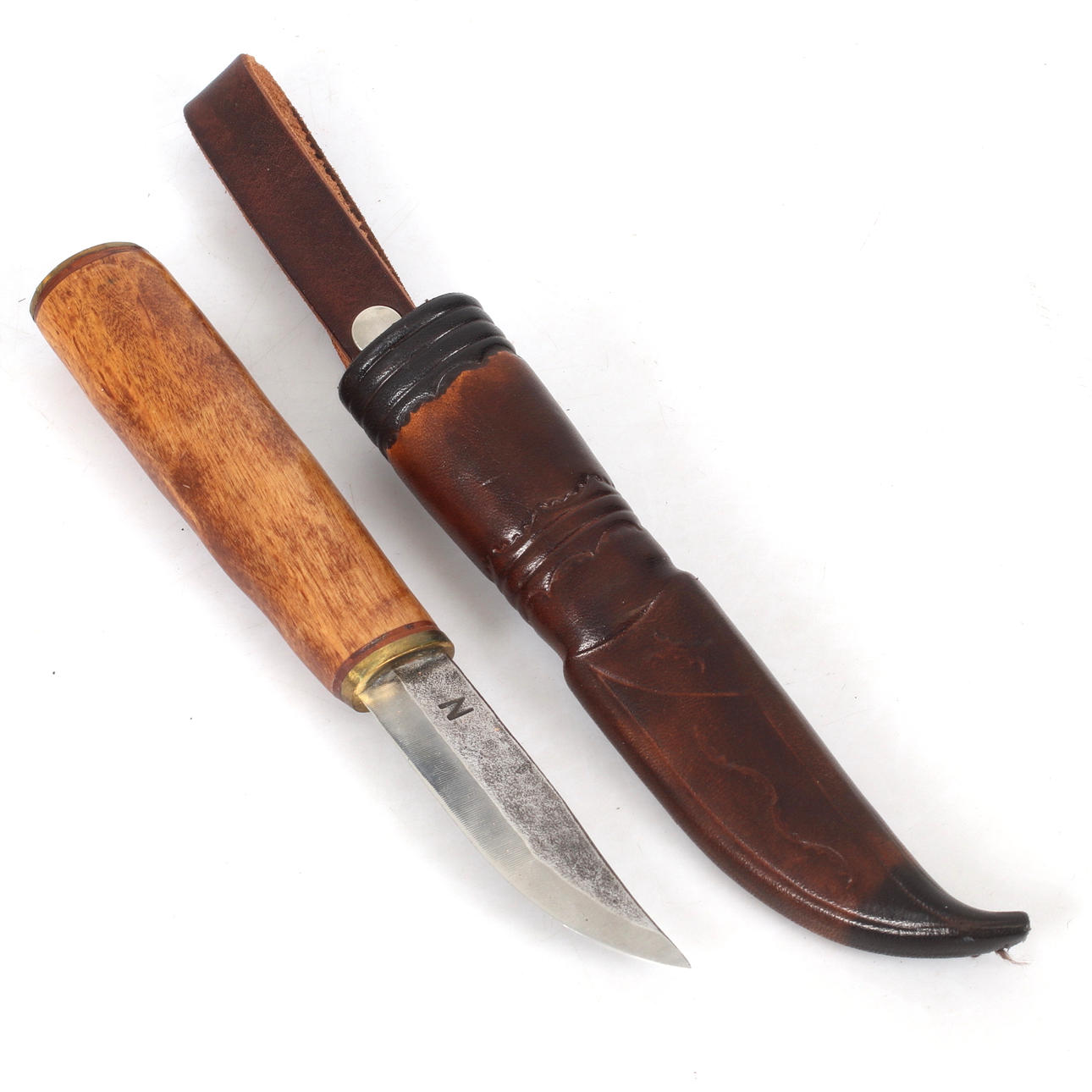 Messer, signierte Scheide und Klinge, 20. Jahrhundert.