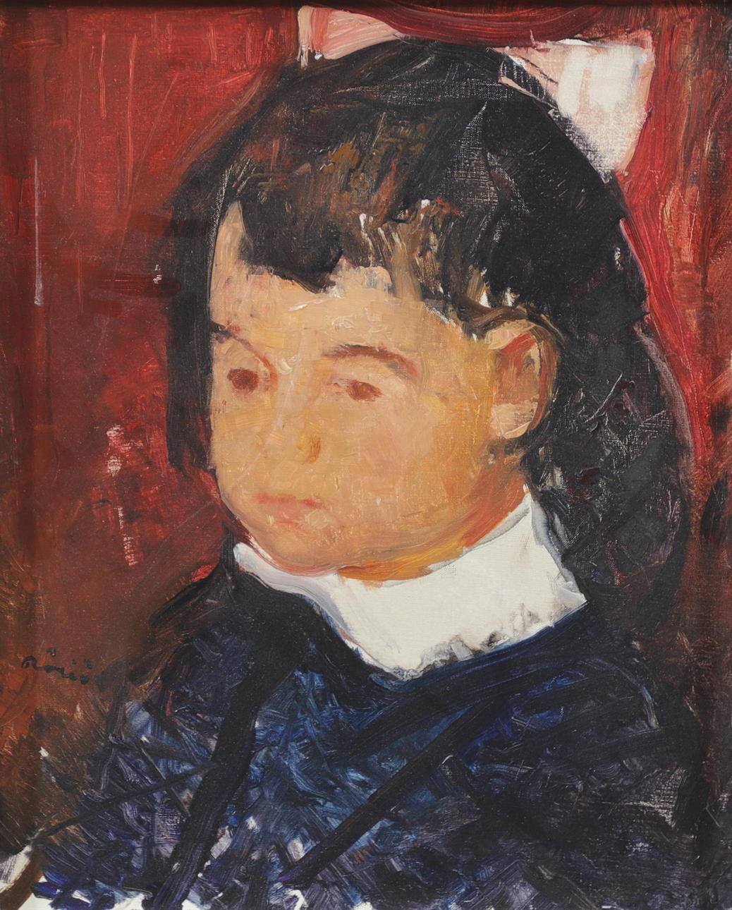 HILDING RÖSIÖ. Boy portrait, oil on canvas, signed.