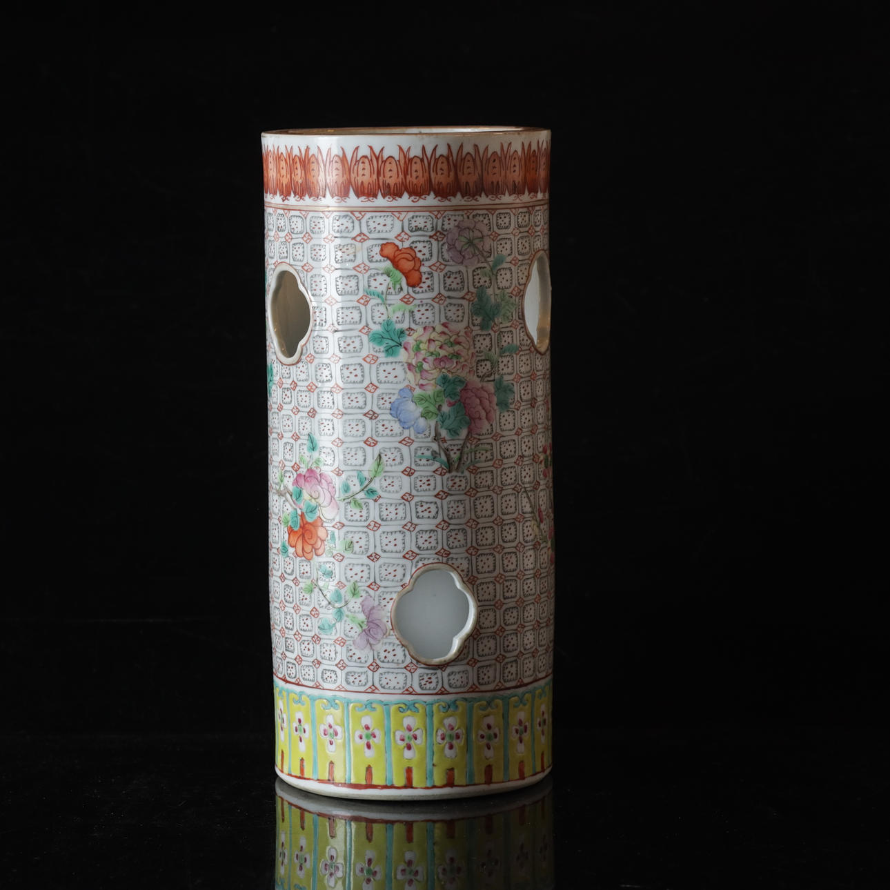 PARYKSTOCK/VASE, porslin, Kina, 1900-tal.