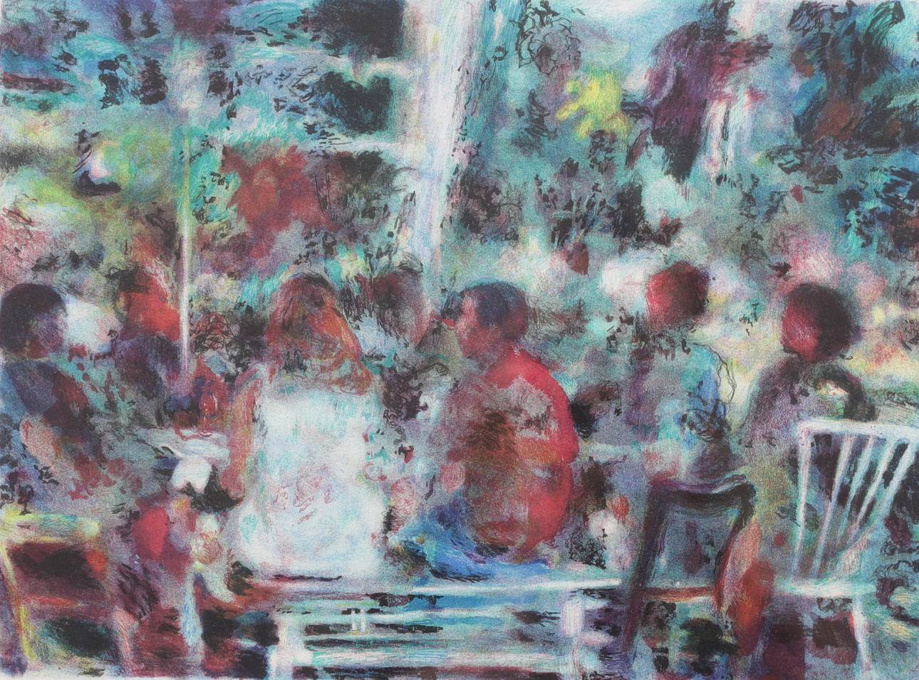ÖRJAN SÄTRE. Bench assembly, lithograph in colours, signed and numbered 191/260.