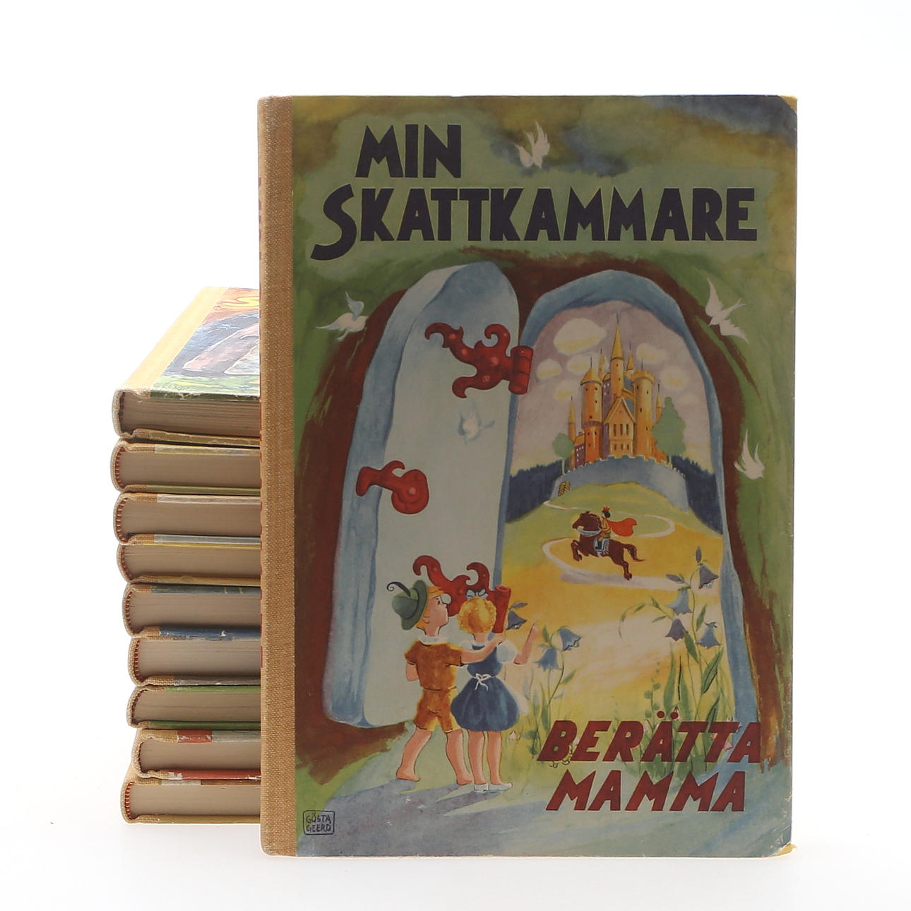 BARNBÖCKER, "MIN SKATTKAMMARE", 1-9, samt Visboken, 1900-talets mitt.