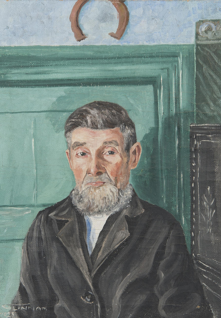 GUNNAR WALLENTIN. Porträtt, olja på duk, signerad Gunnar 1923.