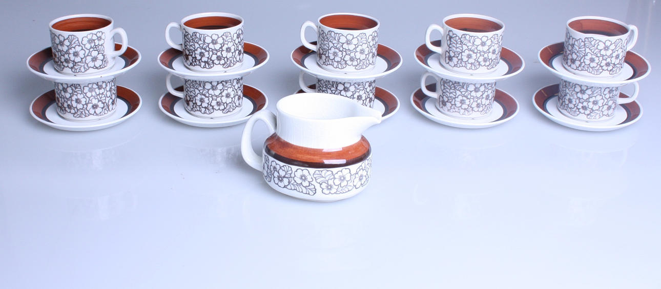 SERVISDELAR, ca 21 delar, porslin, "Agneta" Gefle.