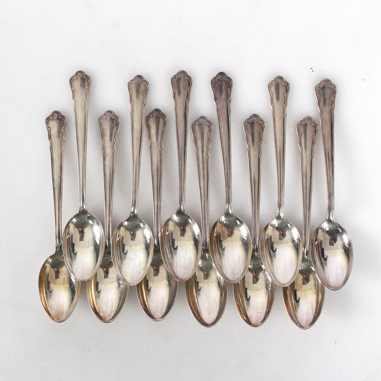 LATTICE SPOONS, 12 pcs. silver, 1955, 144 gr.