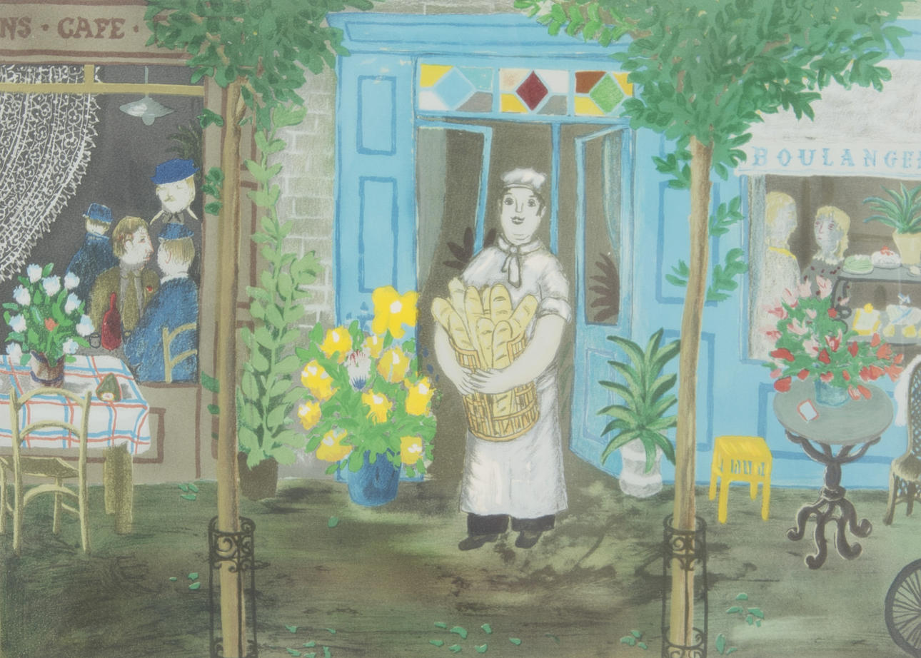 LENNART JIRLOW. Bagare, färglitografi, signerad L. Jirlow.