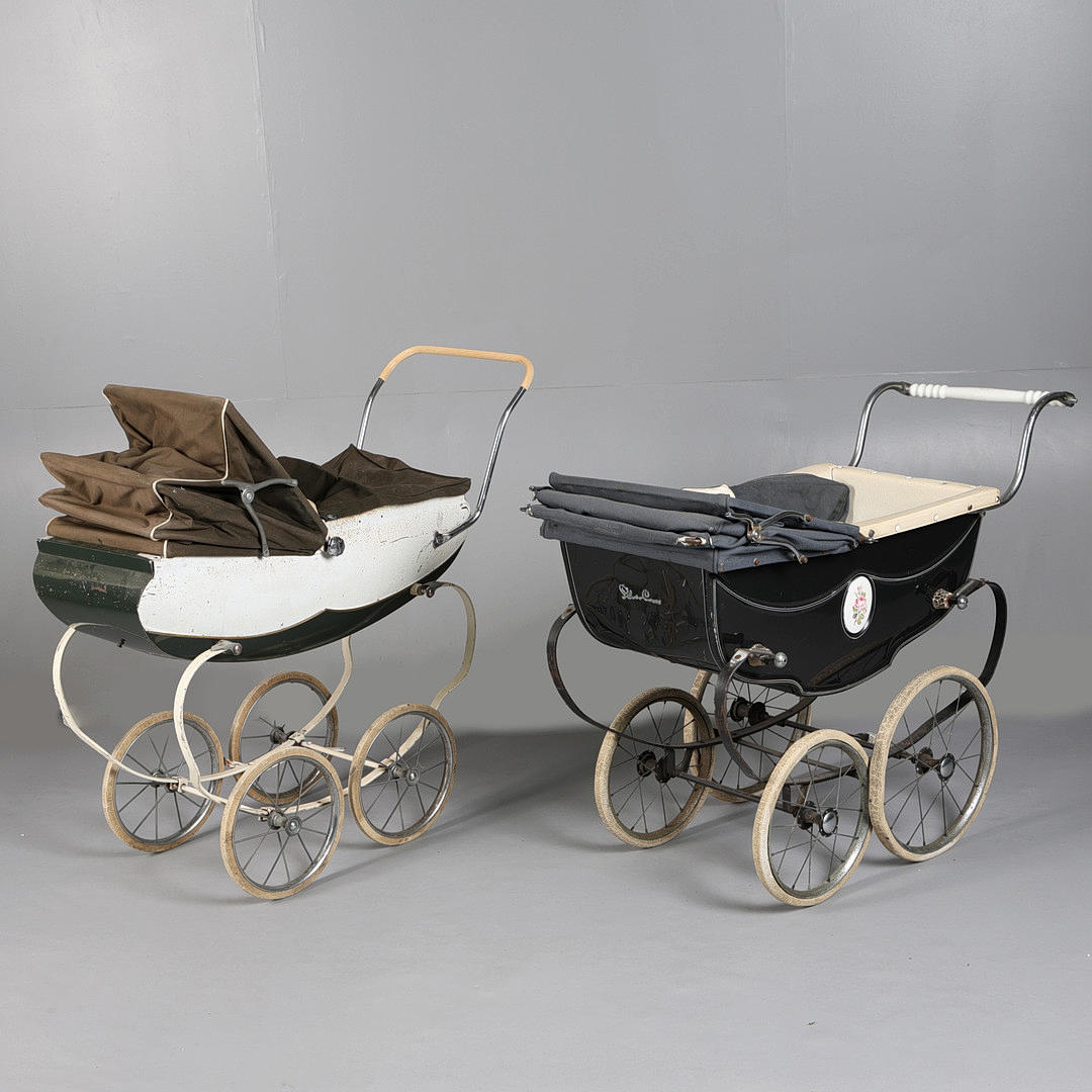 SILVER CROSS AND TRI-ANG PRAMS (2).