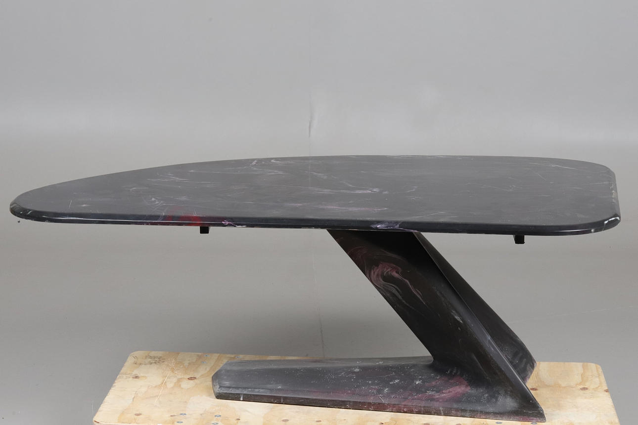 A black marble coffee table, Italy.