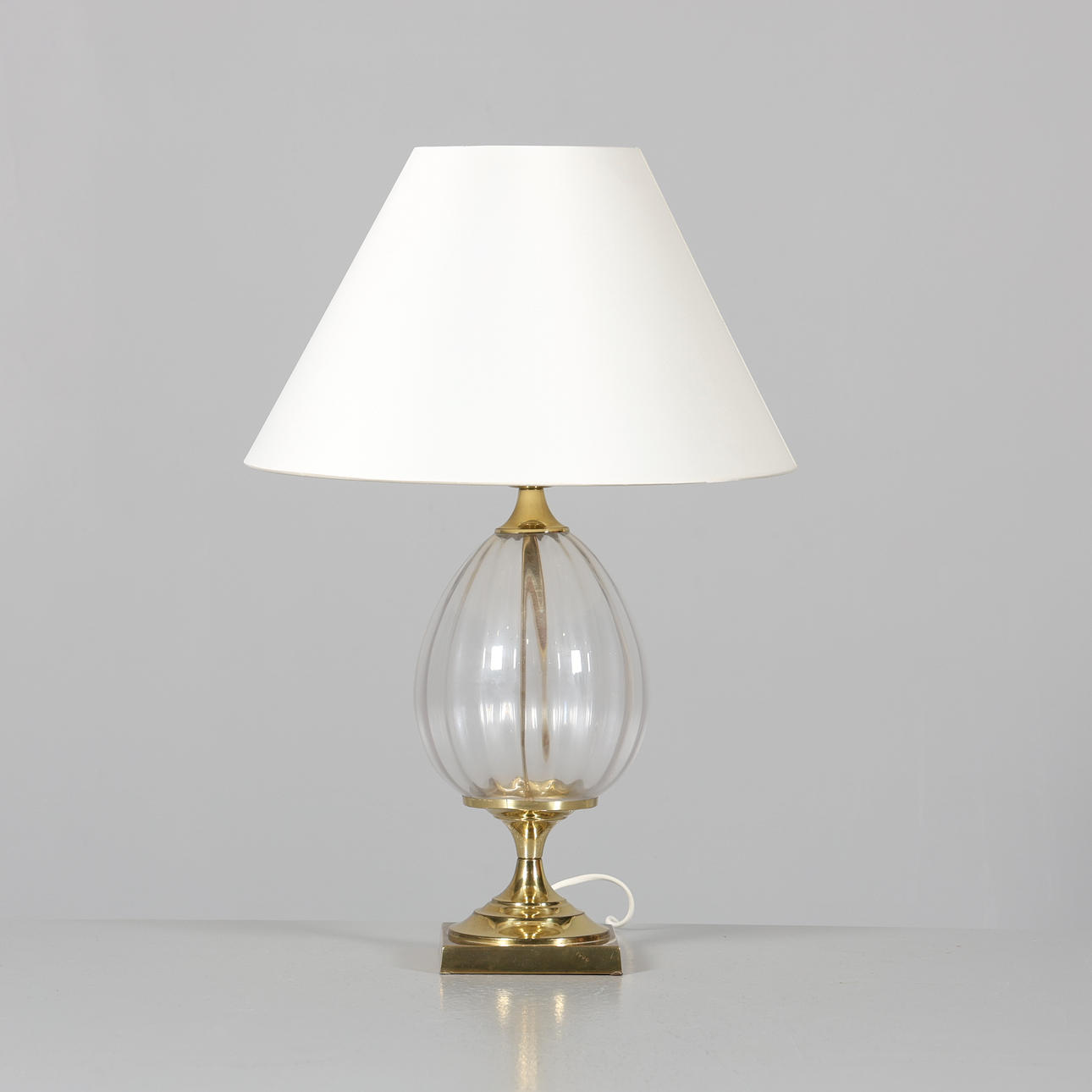Table lamp, metal and glass.