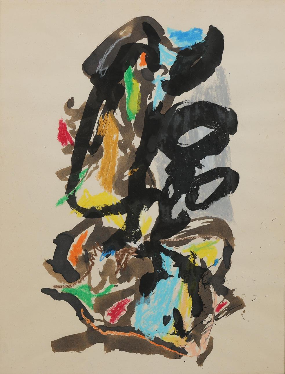 ROBERT JACOBSEN (1912-93). Composition, watercolour and gouache, unsigned.