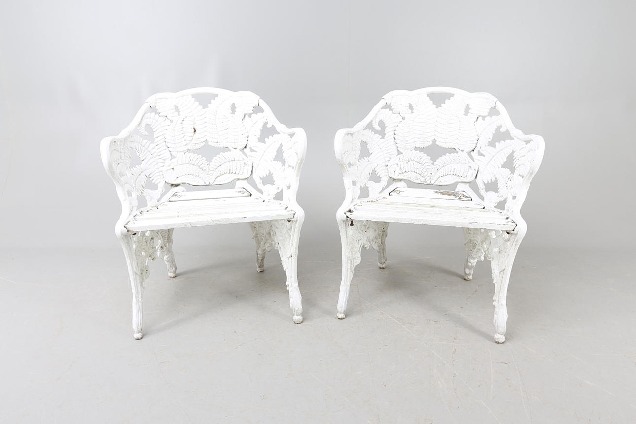 FÅTÖLJER, 1 par, Ormbunkemodell, Melins, Anderstorp, 1900-tal.