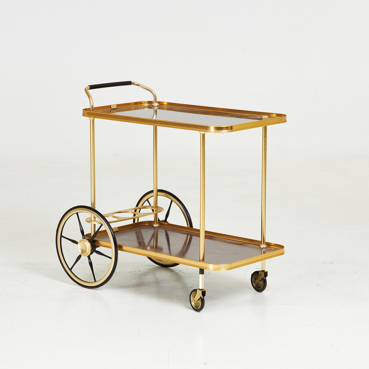 SERVIERWAGEN, gelbes Metall, Kunststoff.