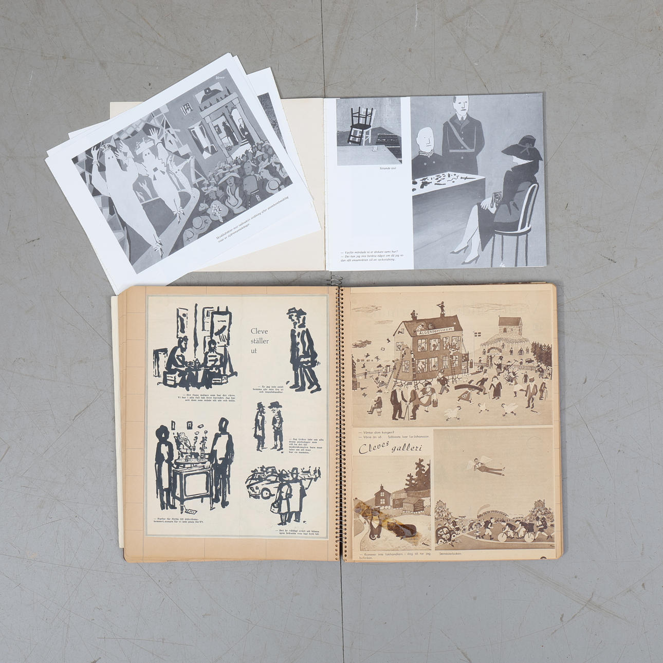 OSCAR CLEVE. Zeitungsausschnitte/Buch, 2 Stück.