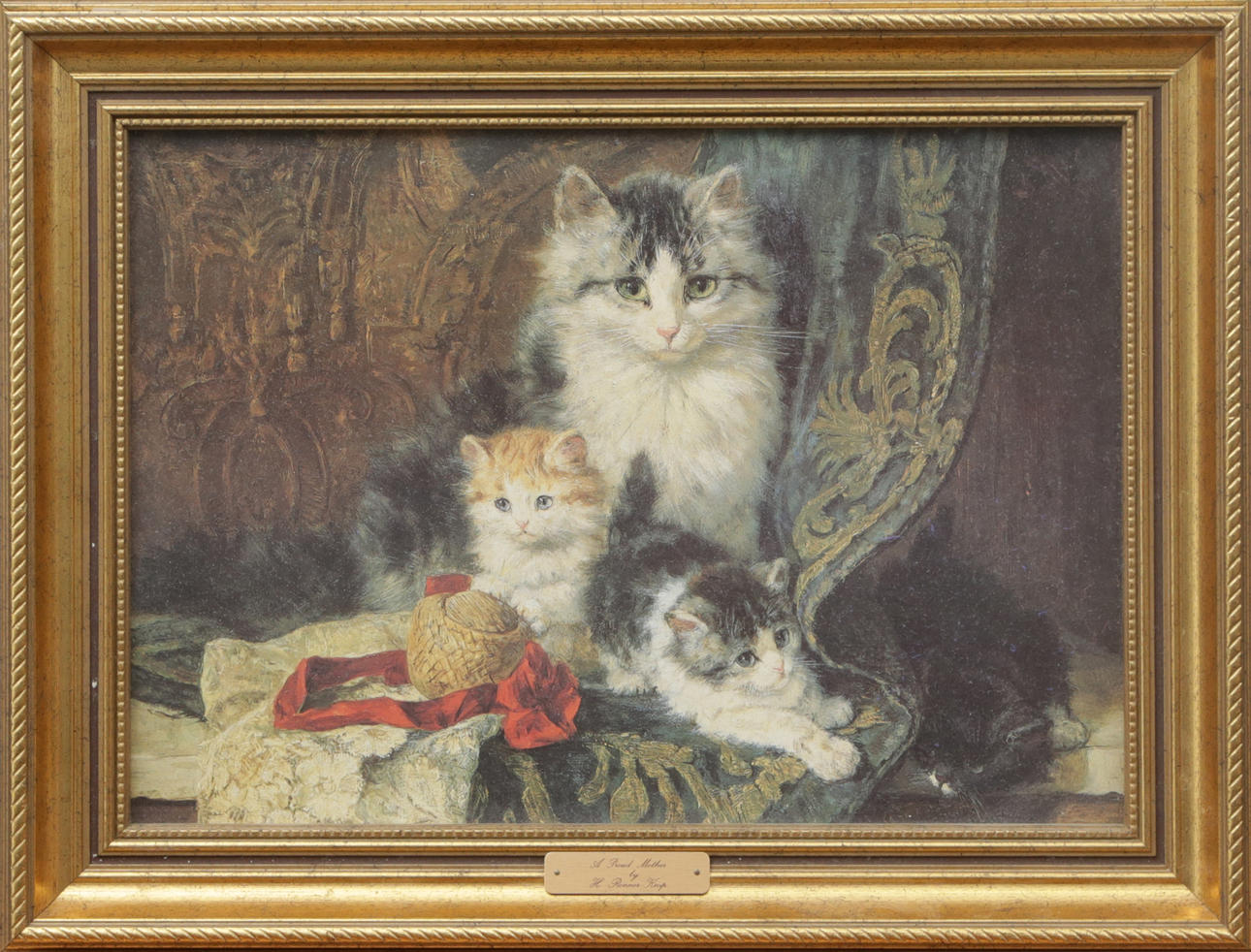 REPRODUCTION PRINT, cat motif.