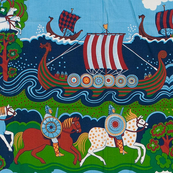 ULLA ESON BODIN. STOFF FÜR KINDER „Vikings“ 70's.