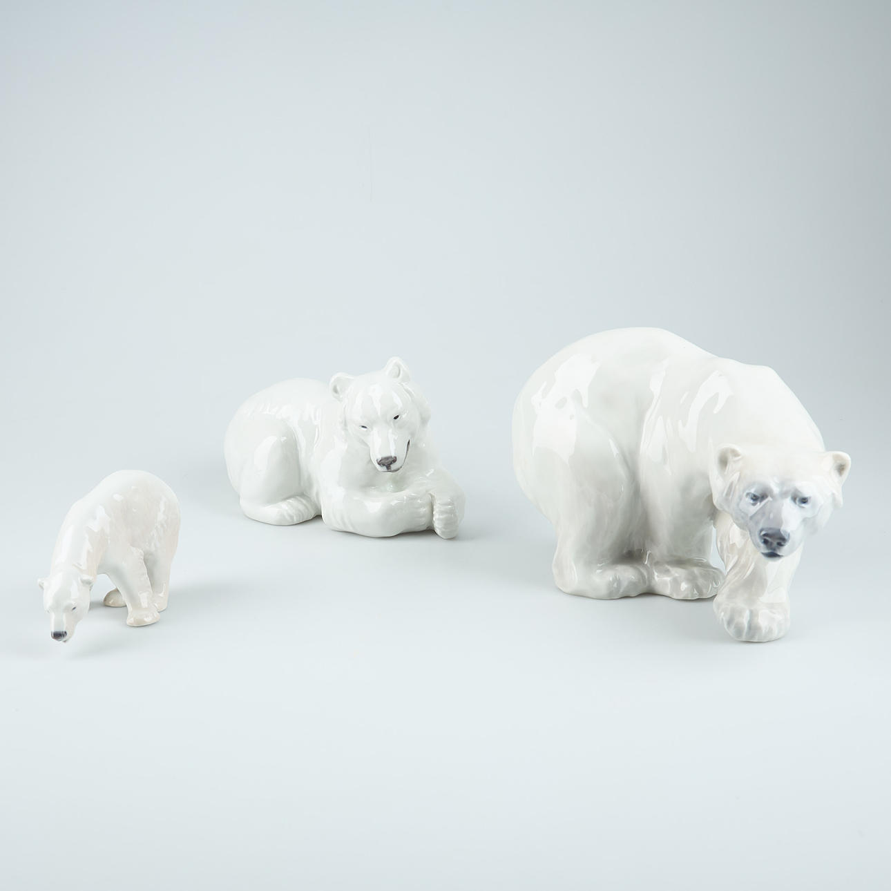 FIGURIINIT, 3 kpl, Jääkarhut, Royal Copenhagen, Tanska.