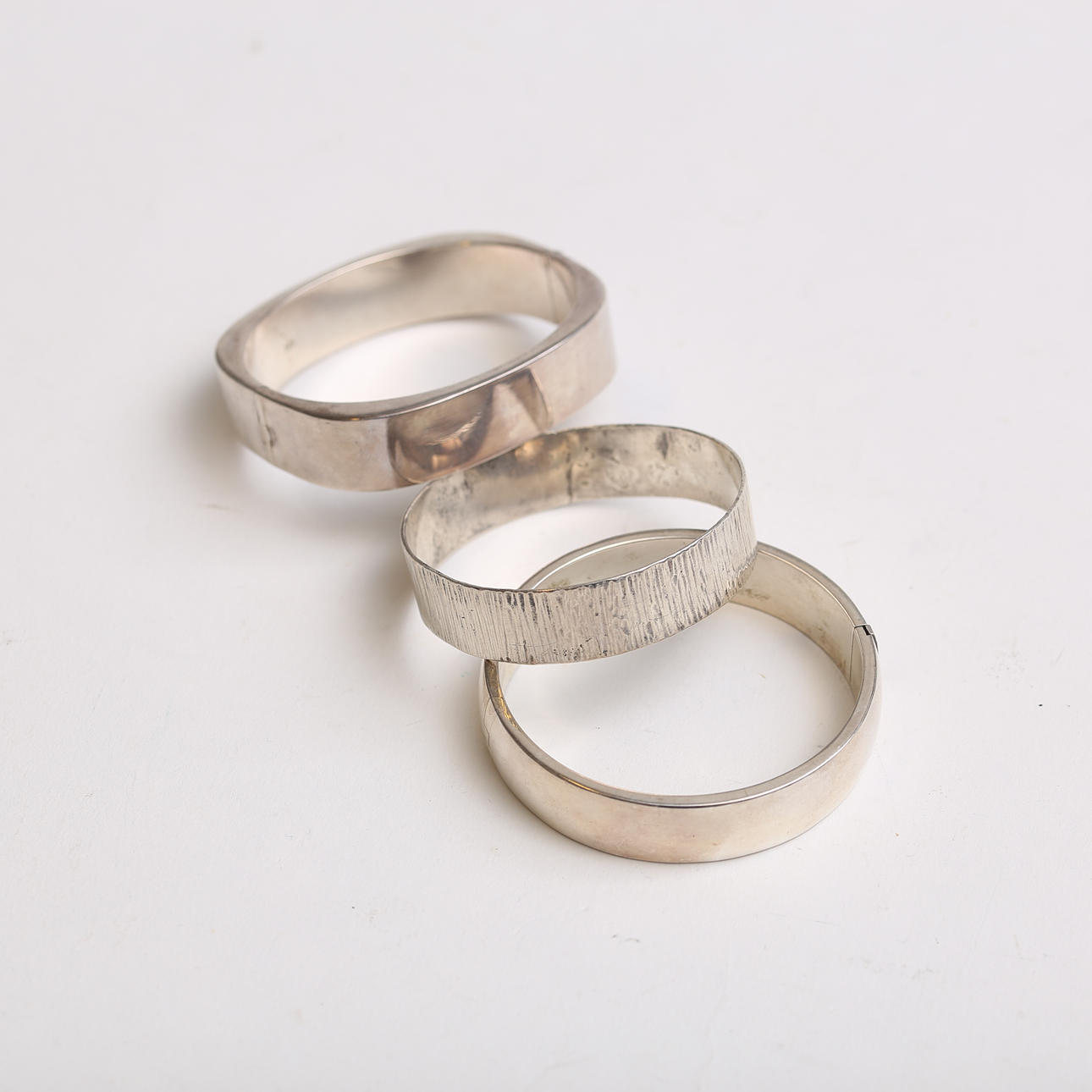 BRACELETS, 3 pcs, silver, 79 gram.