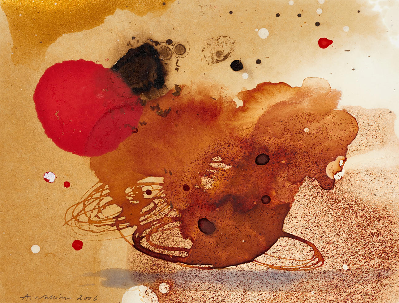 ANDERS WALLIN (FÖDD 1953). Composition III, signed and dated A. Wallin, 2006, mixed technique/watercolour on paper.