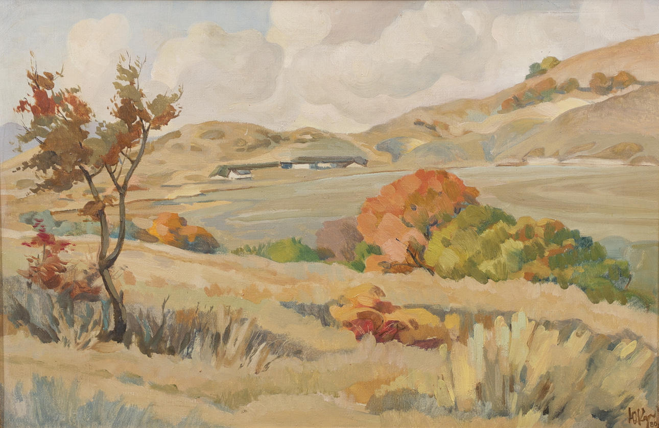 OIDENTIFIERAD KONSTNÄR. Landscape motif, oil on canvas, signed and dated 80.