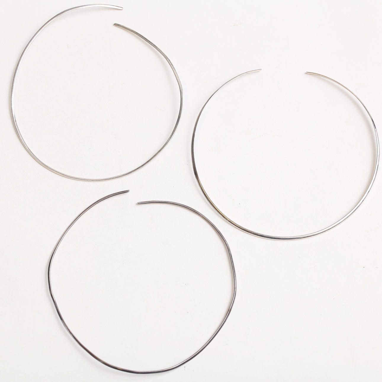 NECKLACE RINGS, 3 pcs, silver, 25 grams.