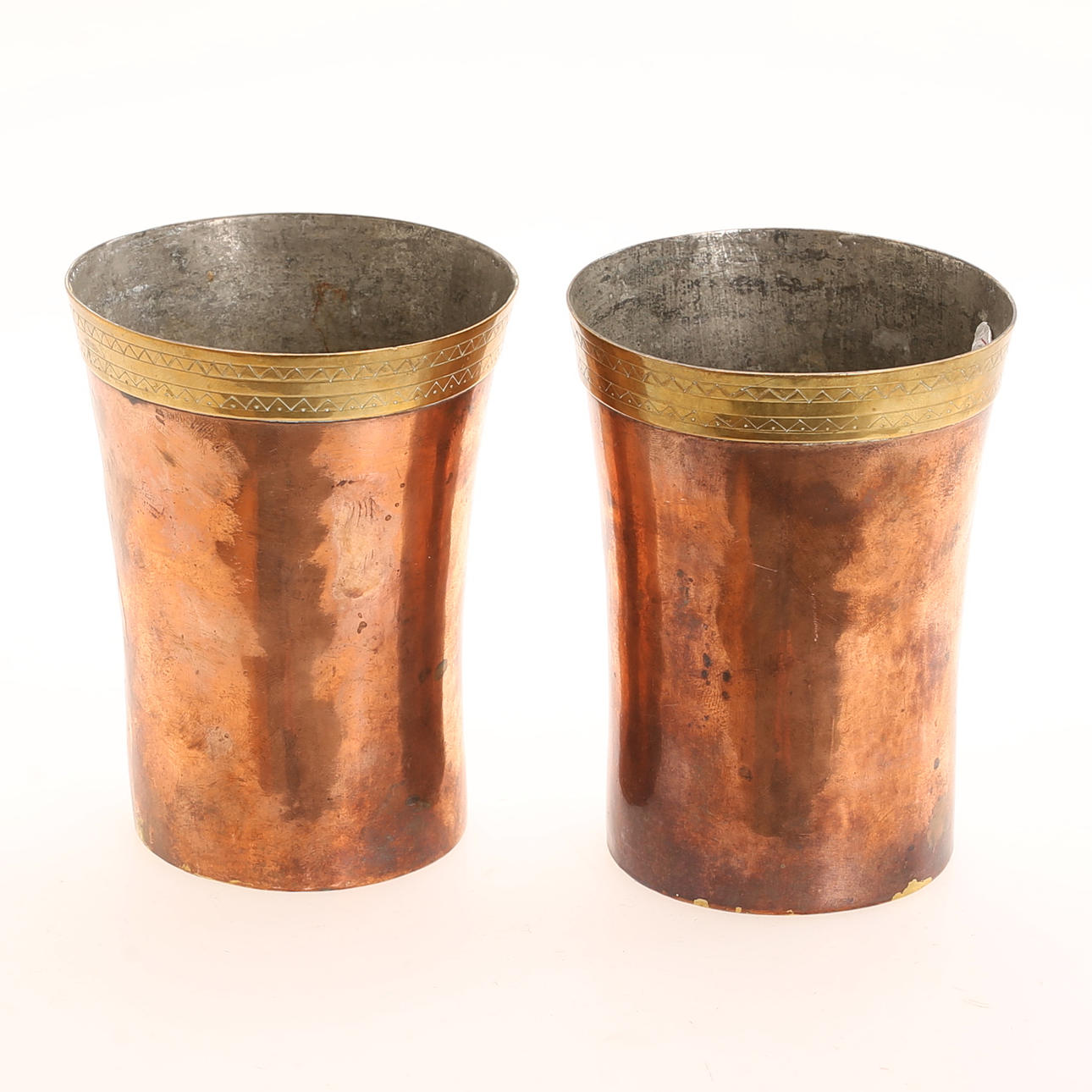BÄGARE, 2 stycken, koppar, 1800/1900-tal.